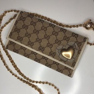 Authentic Gucci Long Wallet + Chain with id # inside see pic chain is not gucci